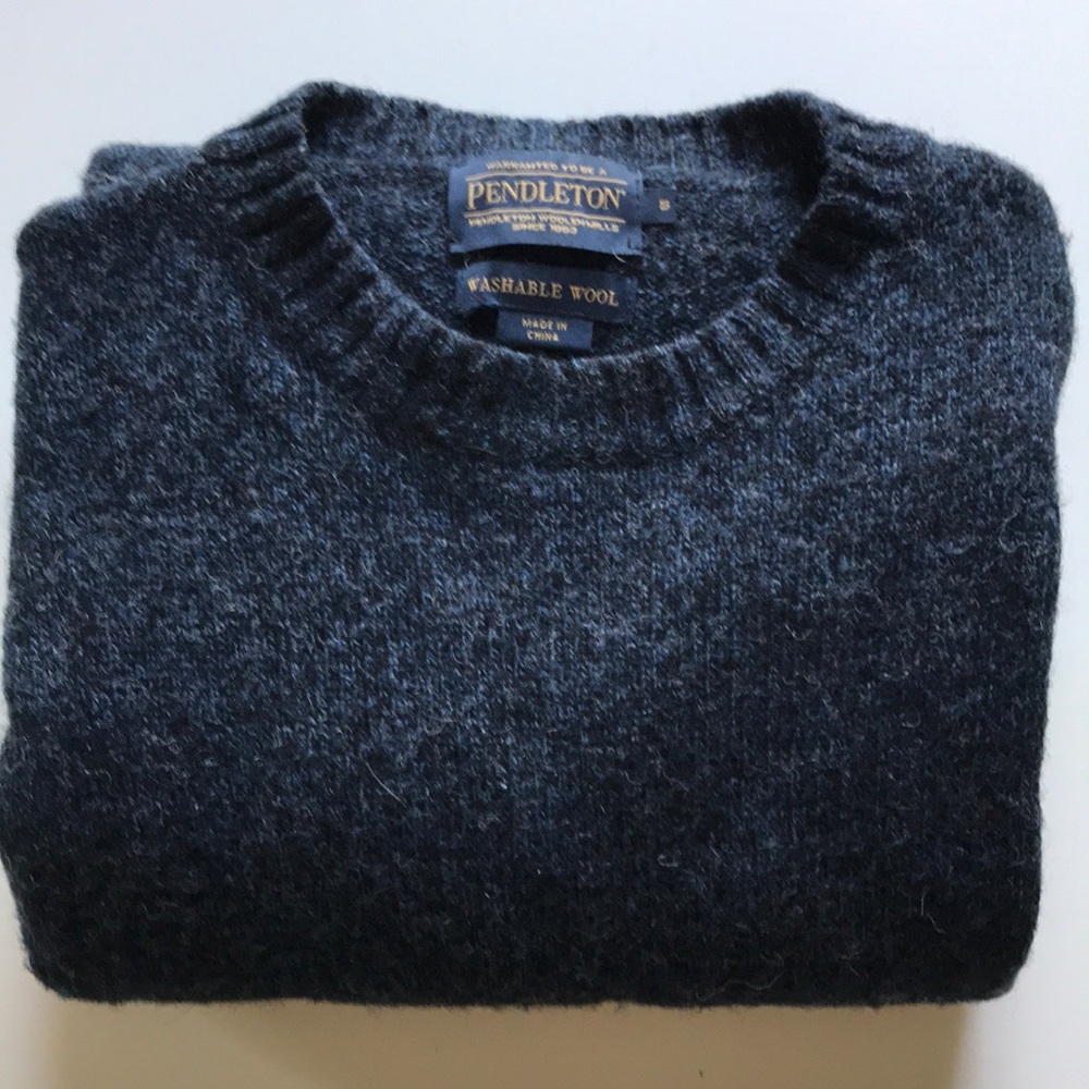 Pendleton Shetland Washable Wool Crewneck, Indigo